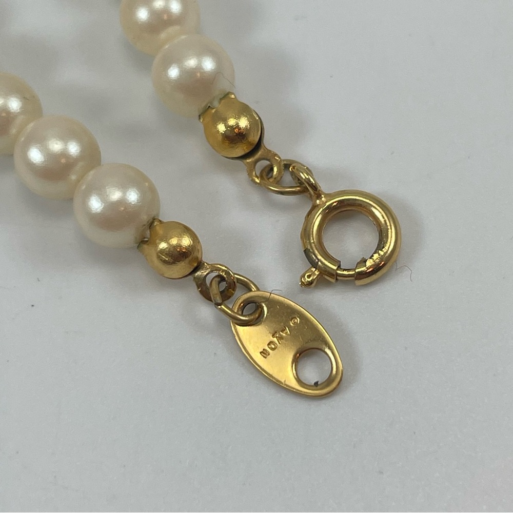 Vintage Avon Off White Glass Pearl Beaded Gold Tone Spring Clasp Necklace Bridal - Picture 6 of 8